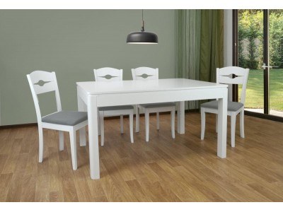 Разтегателна трапезна маса SARAGOSA (бял мат)